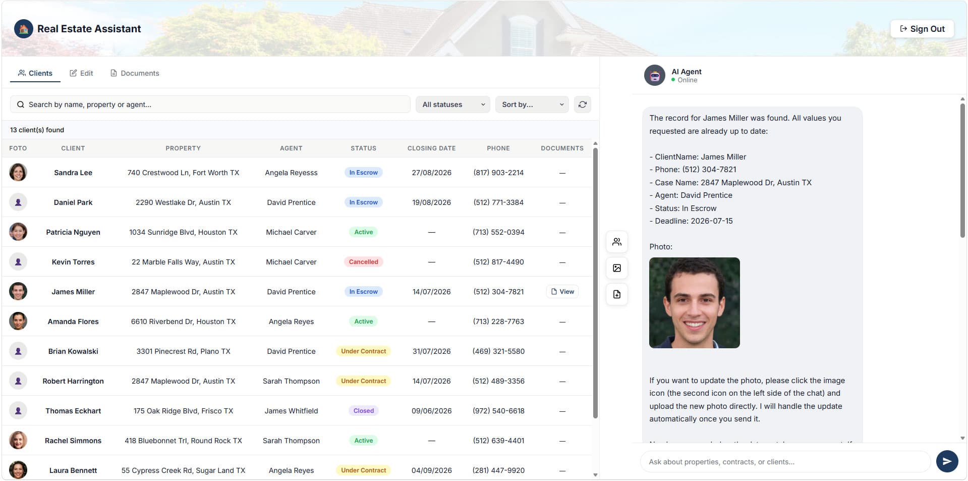 AI Document Assistant for Real Estate Brokerage with RAG Pipeline screenshot 1