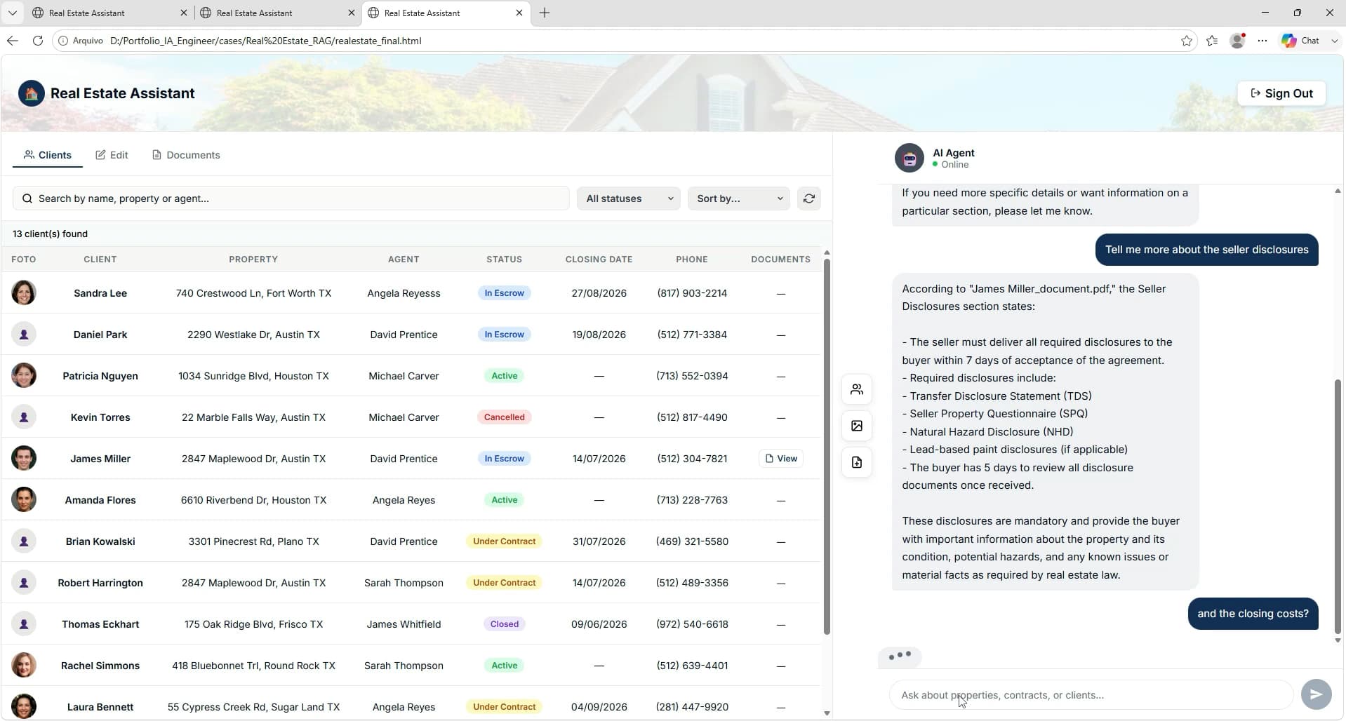 AI Document Assistant for Real Estate Brokerage with RAG Pipeline screenshot 4