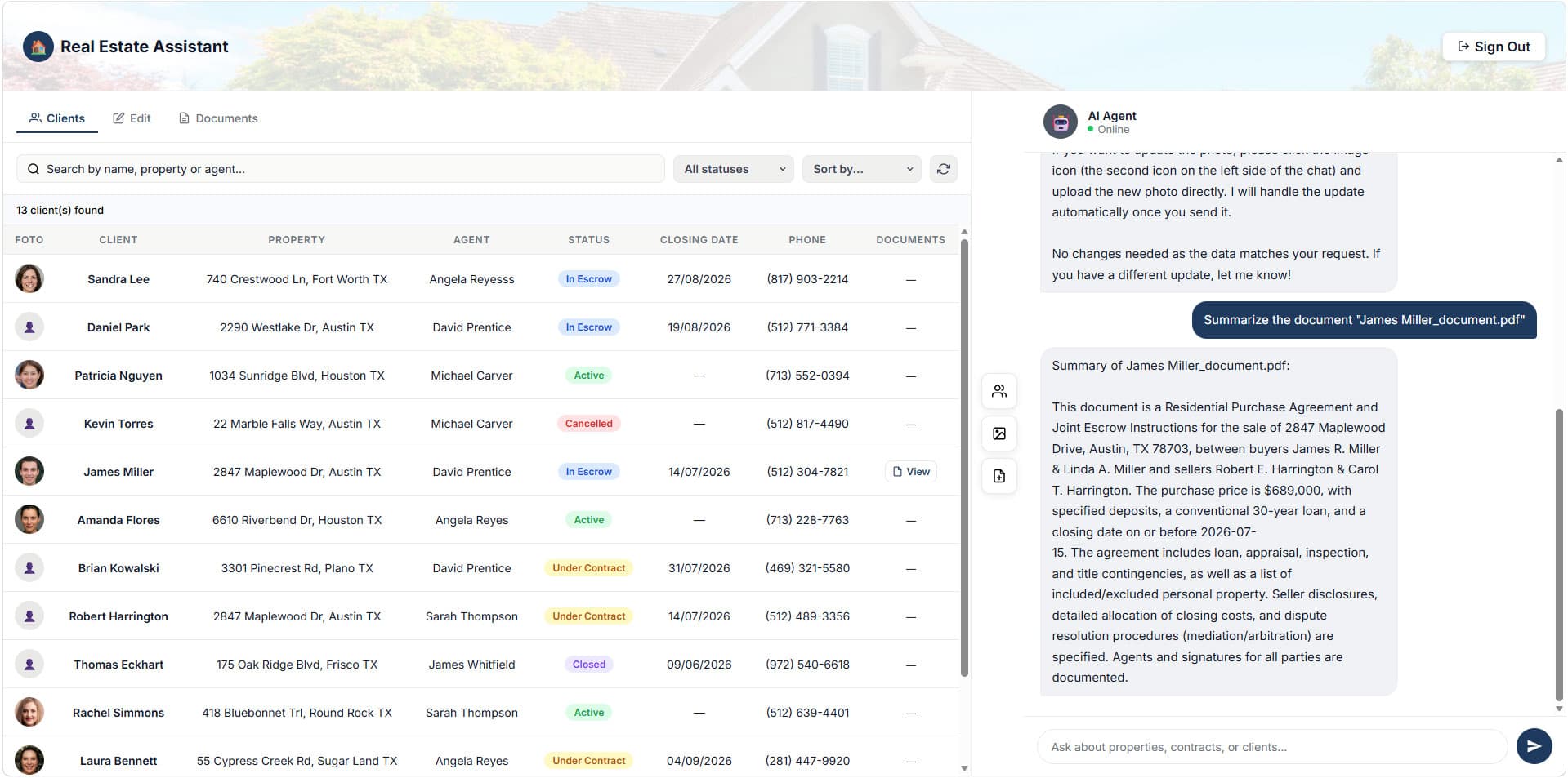 AI Document Assistant for Real Estate Brokerage with RAG Pipeline screenshot 3